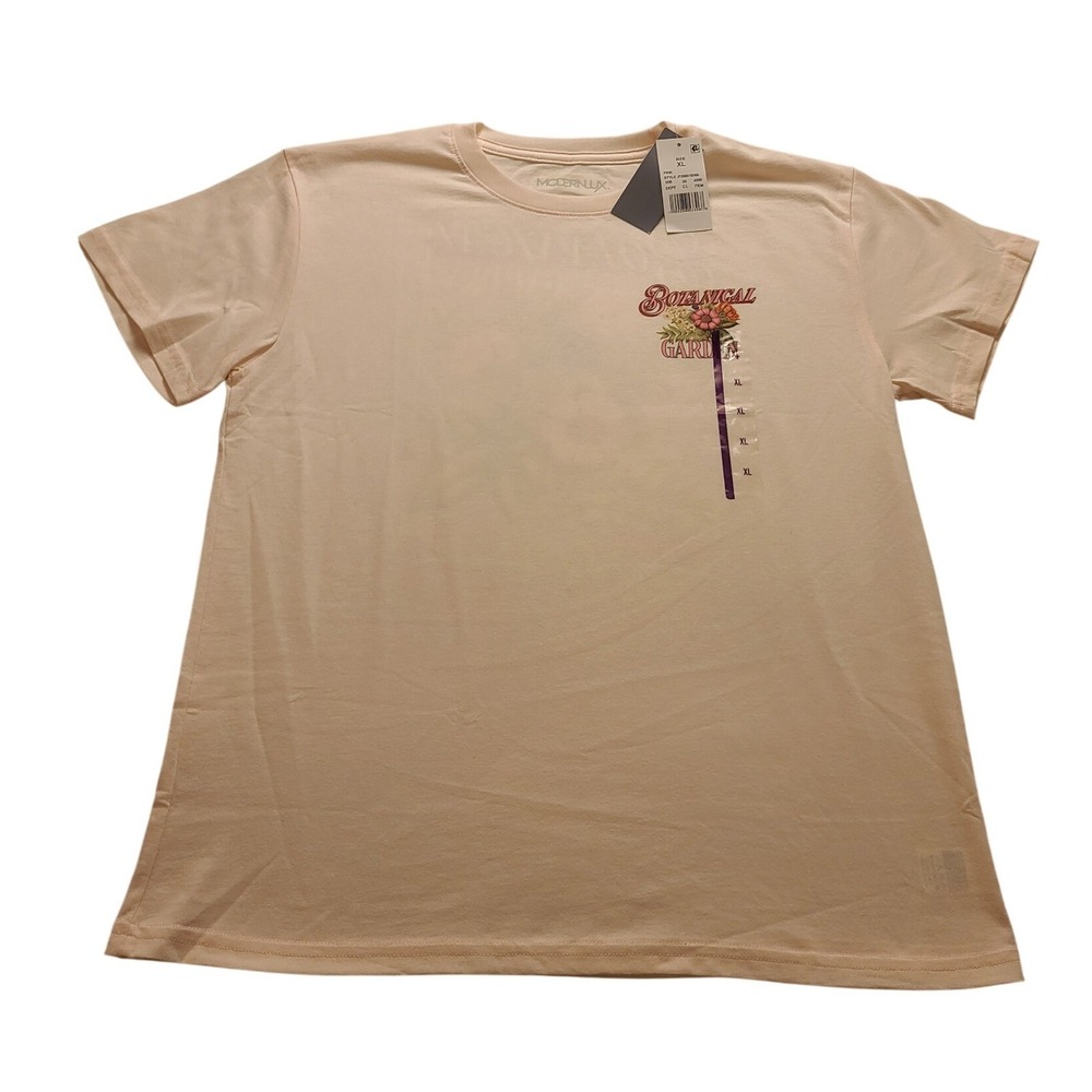 Modern‎ Lux Botanical Garden Floral Graphic T-Shirt XL Short sleeve NWT